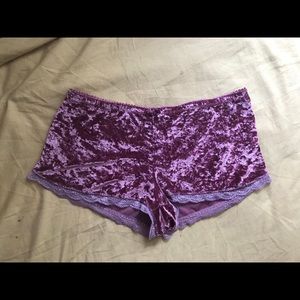 “Crushed Velvet Shorts”